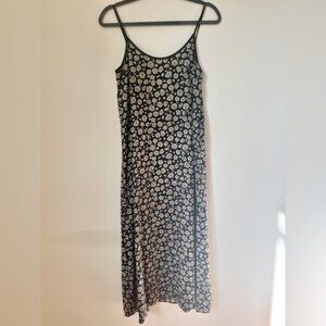 Vintage 90s Floral Maxi Tank Spaghetti Strap Summer Slip Dress Flaws